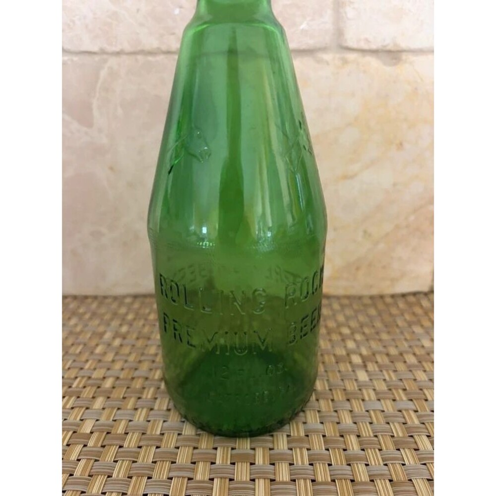 Vintage Rolling Rock Premium Beer 7oz Pony Bottle Embossed Horse Head No Cap
